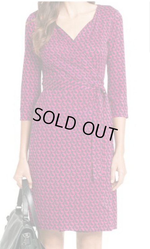 画像1: 【GOLD掲載】Diane von Furstenberg　　　New Julian Two Silk Jersey Wrap Dress　leo chain mini pink 　 (1)