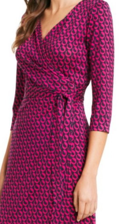 画像2: 【GOLD掲載】Diane von Furstenberg　　　New Julian Two Silk Jersey Wrap Dress　leo chain mini pink 　
