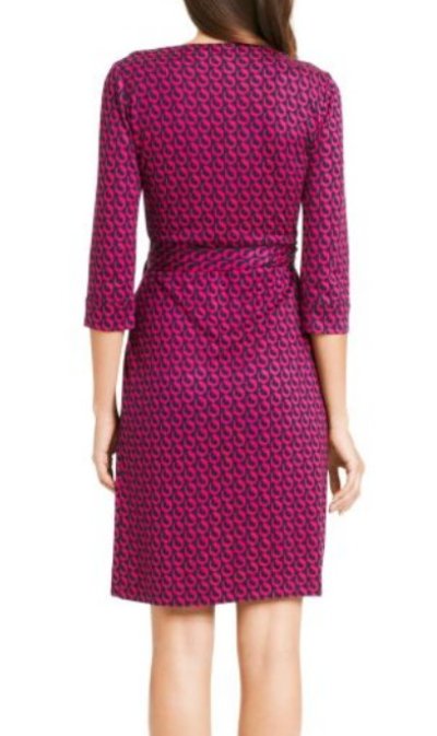 画像1: 【GOLD掲載】Diane von Furstenberg　　　New Julian Two Silk Jersey Wrap Dress　leo chain mini pink 　