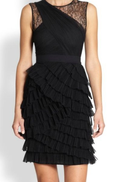 画像1: BCBGMAXAZRIA 　Jaya Pleated Sleeveless Dress  (1)