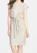 画像2: Tadashi Shoji      Lace Blouson Dress ベージュ系 (2)