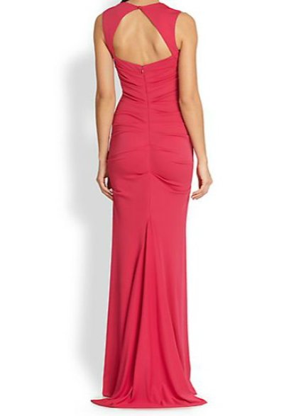 画像1: Nicole Miller   Open-Back Tucked Jersey Gown　