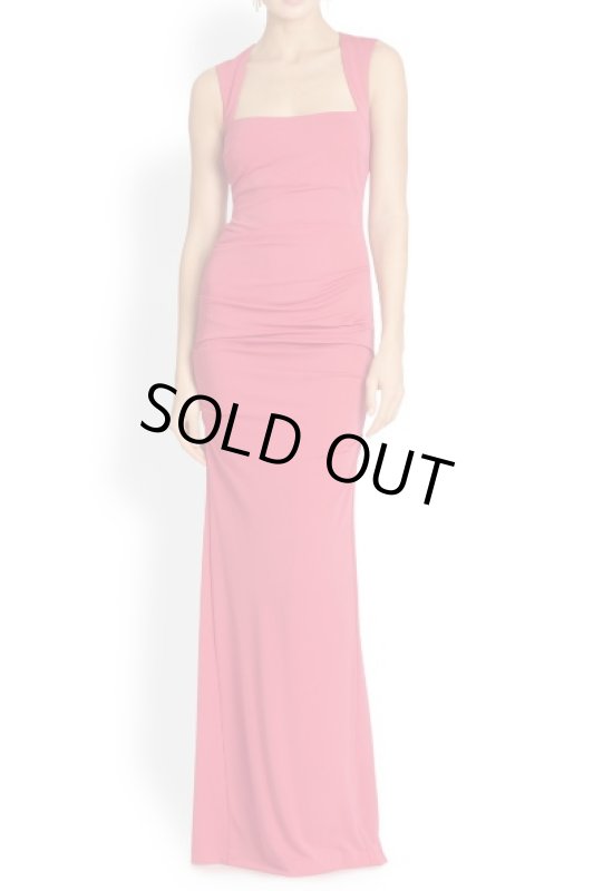 画像1: Nicole Miller   Open-Back Tucked Jersey Gown　 (1)