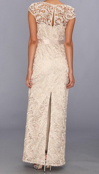 画像1: Adrianna Papell 　　　Cap Sleeve Lace Gown 