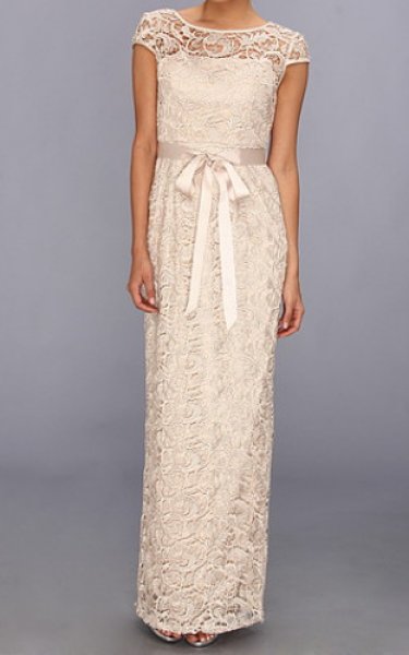 画像1: Adrianna Papell 　　　Cap Sleeve Lace Gown  (1)