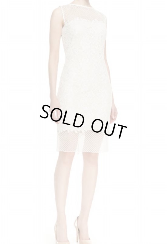 画像1: 【ヴァンサンカン掲載】Tadashi Shoji     Sleeveless Illusion Bodice & Hem Dress (1)