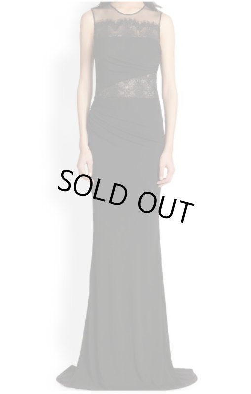 画像1: David Meister　　　　Lace-Inset Jersey Gown (1)