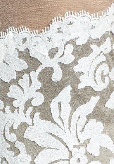 画像2: Tadashi Shoji    Illusion Yoke Embroidered Gown