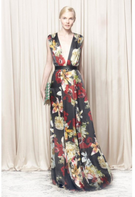 画像1: 再販売セール！【リベンジ使用、エミリー着用】Alice+Olivia    Triss Floral Maxi Dress  04271 (1)
