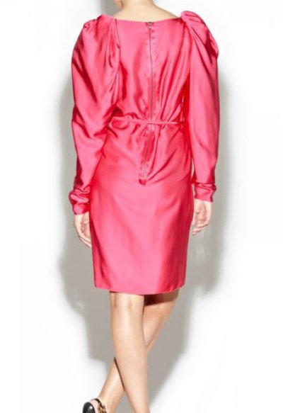 画像2: Lanvin ランバン　 　satin fuchsia pleated sleeve dress 