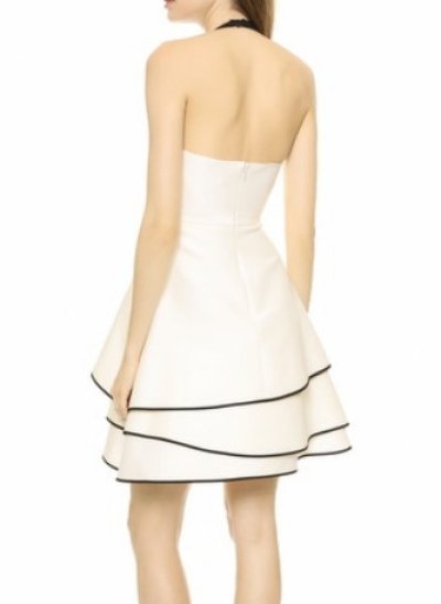 画像2: Halston Heritage　　 Layered Skirt Halter Dress