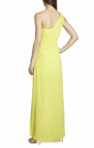 画像2: ドラマ【ロイヤルペインズ使用】BCBGMAXAZRIA  Kail Draped One Shoulder Gown レモングラス