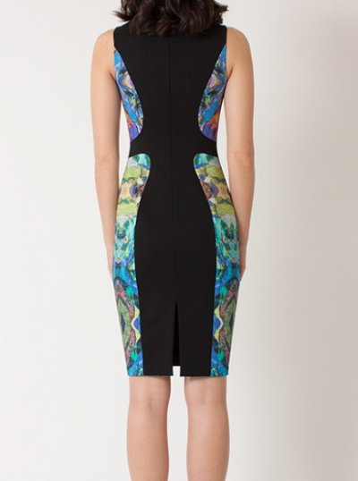 画像3: Black Halo    Annabelle Print Colorblock Sheath Dress