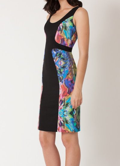 画像2: Black Halo    Annabelle Print Colorblock Sheath Dress