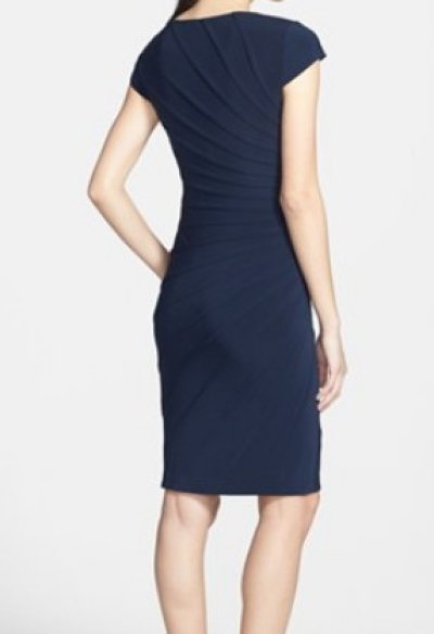 画像1: Adrianna Papell 　　　Pintuck Pleat Jersey Sheath Dress 　