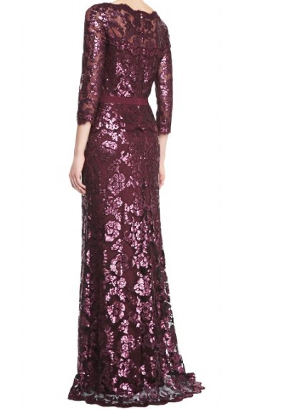 画像1: Tadashi Shoji   Lace Bow-Waist Gown   Auburn