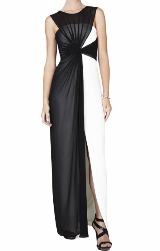 画像1: 再販売！【ソフィア・ヘルクビスト公爵夫人、苗木優子さん、Madison Pettis愛用】BCBG MAXAZRIA    Ninah Colorblock Gown 08241 (1)