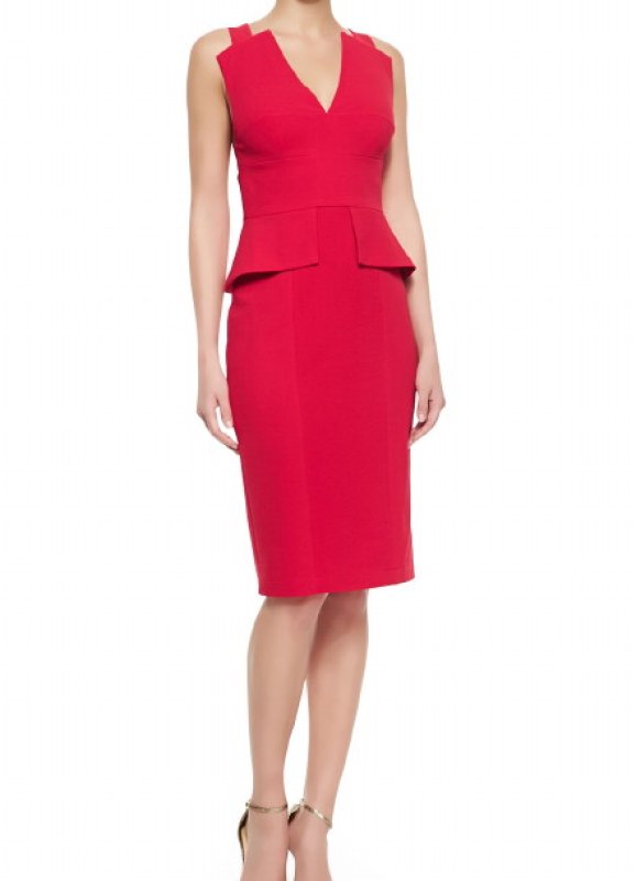 画像1: 映画「推しの子」に衣装提供！ 中村アンさんご着用！BCBGMAXAZRIA 　　Alena V-Neck Peplum Dress  05301 (1)