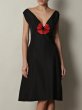 画像2: YVES SAINT LAURENT    Black Poppy Applique Dress  (2)