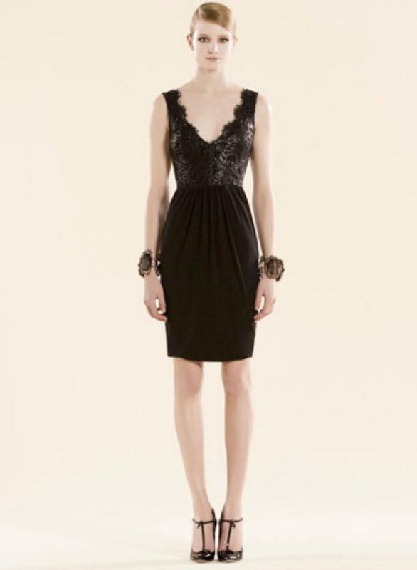 画像1: GUCCI　レーストップブラックドレス (1)