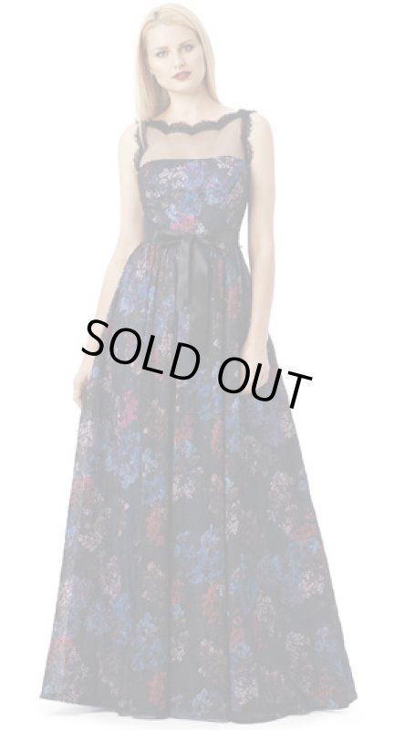 画像1: Adrianna Papell 　　Sequin Print Illusion Yoke Ball Gown (1)