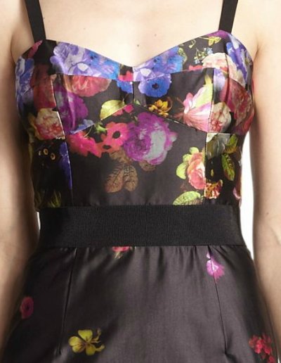 画像1: 【ドラマ使用】Milly ミリー   Floral-Print Satin Bustier Dress