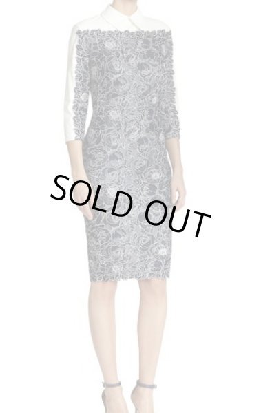 画像2: 【家庭画報掲載、押切もえさん着用】Tadashi Shoji タダシショージ   Lace Combo Shirtdress (2)