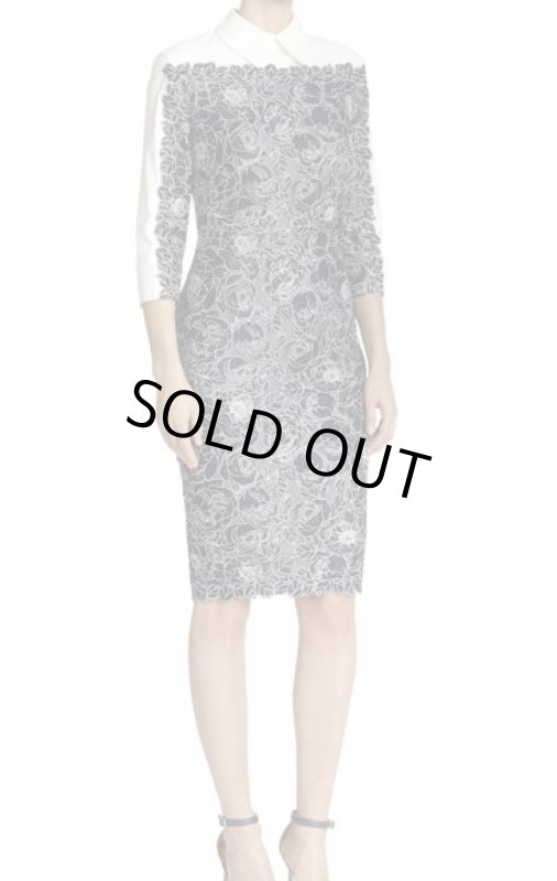 画像2: 【家庭画報掲載、押切もえさん着用】Tadashi Shoji タダシショージ   Lace Combo Shirtdress (2)