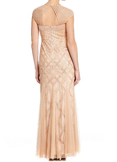 画像1: ドラマ【プリティリトルライヤーズ使用】Adrianna Papell　　　cap sleeve beaded dress　BLUSH