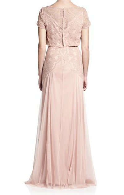 画像2: 再販売！Tadashi Shoji    Embroidered Blouson Gown ピンク系