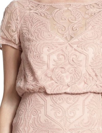 画像1: 再販売！Tadashi Shoji    Embroidered Blouson Gown ピンク系
