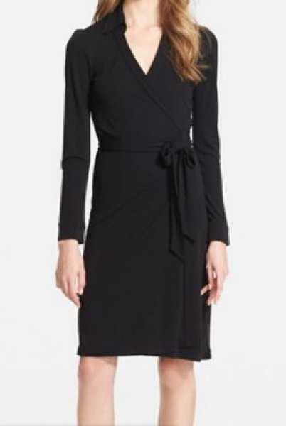 画像1: ドラマ【BONES使用】Diane von Furstenberg 　　New Jeanne Two wrap dress　ブラック (1)