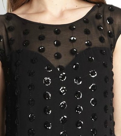 画像1: Milly   Carla Sequined Polka-Dot Chiffon Dress