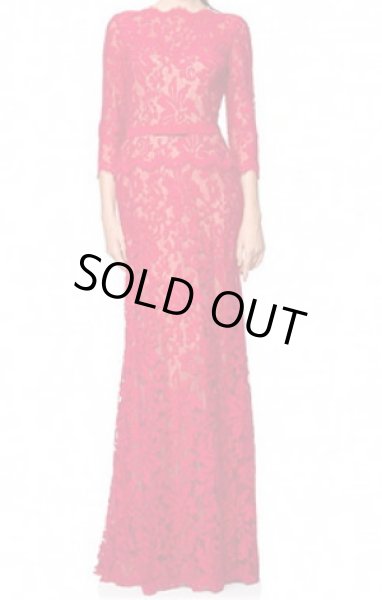 画像1: 【Lili Simmons、Rachel Smith愛用】Tadashi Shoji   Lace Combo Gown  レッド系 (1)