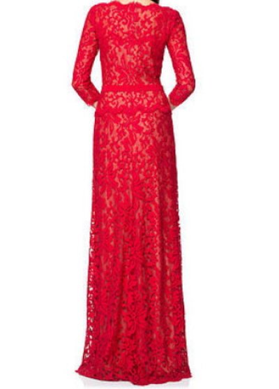 画像2: 【Lili Simmons、Rachel Smith愛用】Tadashi Shoji   Lace Combo Gown  レッド系