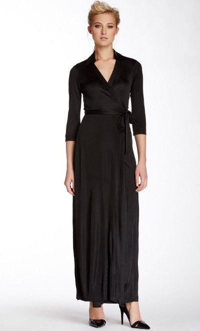 画像1: Diane Von Furstenberg 　ABIGAIL Wrap Maxi Dress　ブラック