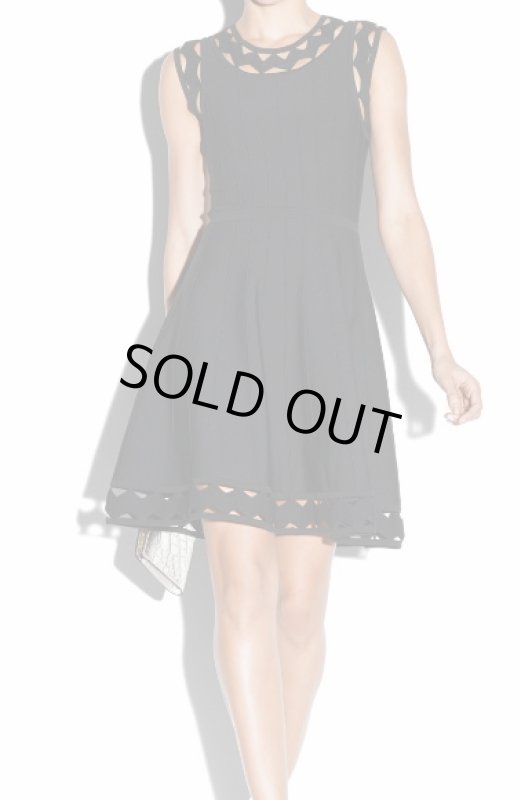 画像1: 【ヴァンサンカン掲載】Milly    Open-Inset Fit-&-Flare Dress ブラック (1)