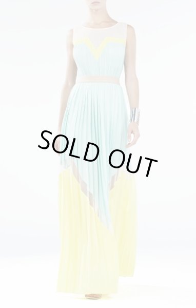 画像1: 【道端アンジェリカさんご着用】BCBGMAXAZRIA　　　Kathrine Pleated Dress　グリーンコンボ (1)
