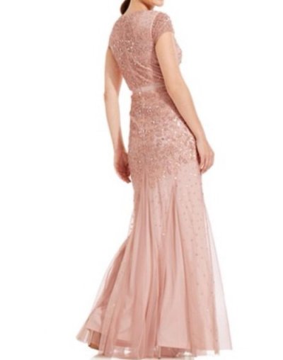 画像3: 【ドラマ使用】Adrianna Papell　　 Cap-Sleeve Embellished Gown　BLUSH  82401