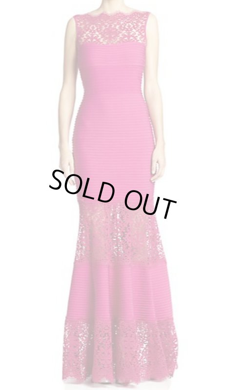 画像1: Tadashi Shoji Sleeveless Ribbed Stretch Dress 　ピンク系 (1)