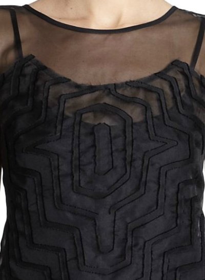 画像1: 【AneCan掲載】Milly    Aztec Sheer-Detail Dress ブラック