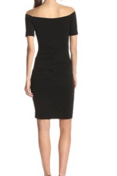 画像1: Nicole Miller 　　Stretchy Matte Jersey Tidal Pleat Dress 　 ブラック 