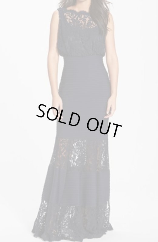 画像1: 【Audra McDonald愛用】Tadashi Shoji タダシショージ　　Lace Blouson Gown　ネイビー (1)