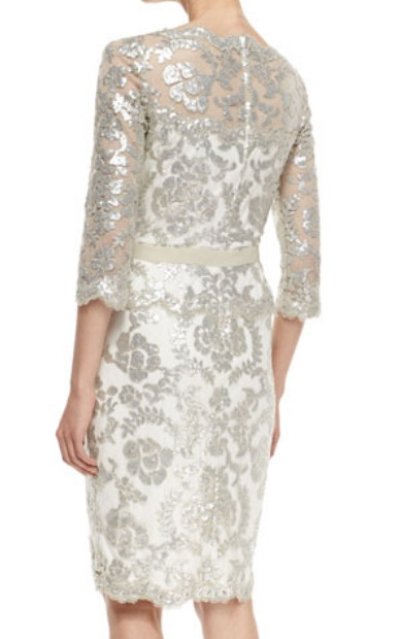 画像1: Tadashi Shoji　　　Sequin Lace Cocktail Dress 　FEATHER