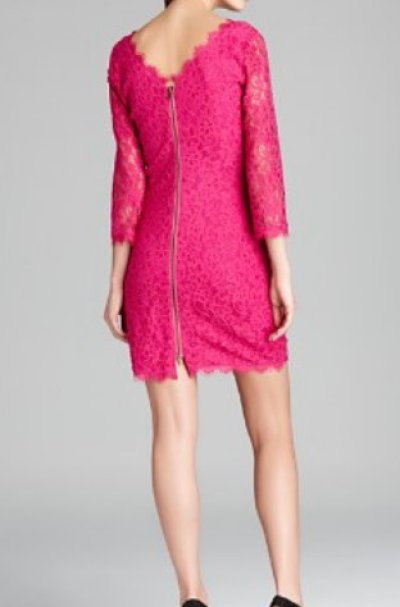 画像2: ドラマ【グリー】使用！Diane von Furstenberg　　Zarita Lace Dress    Pink Dhalia