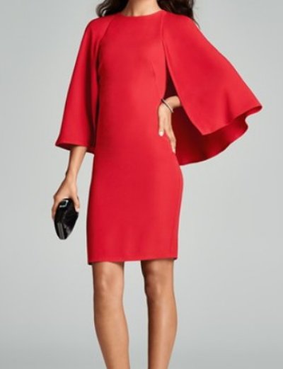 画像2: 再販売！【ミランダカーご着用、家庭画報掲載】Tadashi Shoji    Cape Back Crepe Sheath Dress