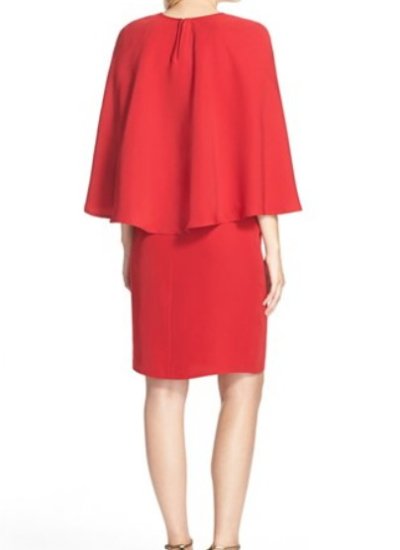 画像1: 再販売！【ミランダカーご着用、家庭画報掲載】Tadashi Shoji    Cape Back Crepe Sheath Dress