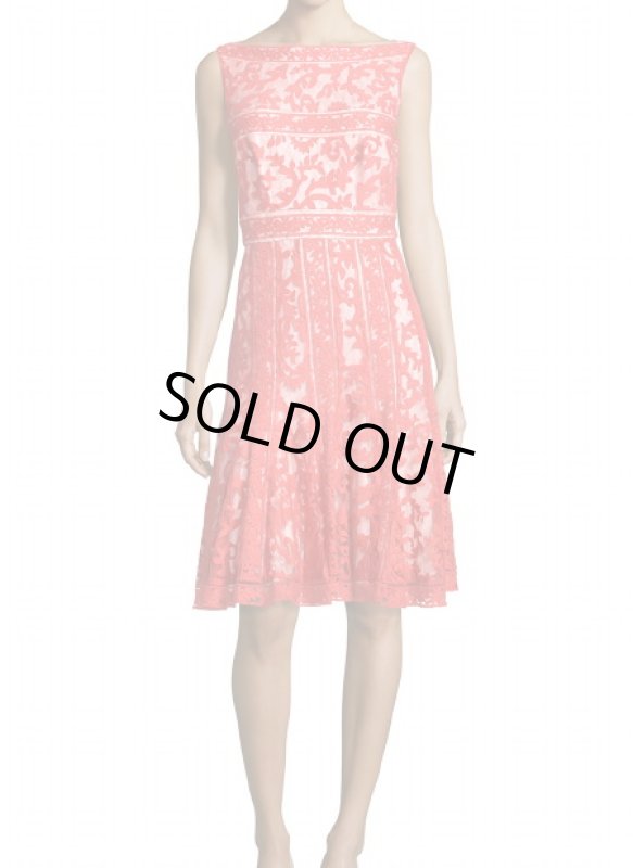 画像1: 【鈴江アナ、アンミカさんご着用】Tadashi Shoji    Fit-and-Flare Lace Cocktail Dress  パプリカ (1)