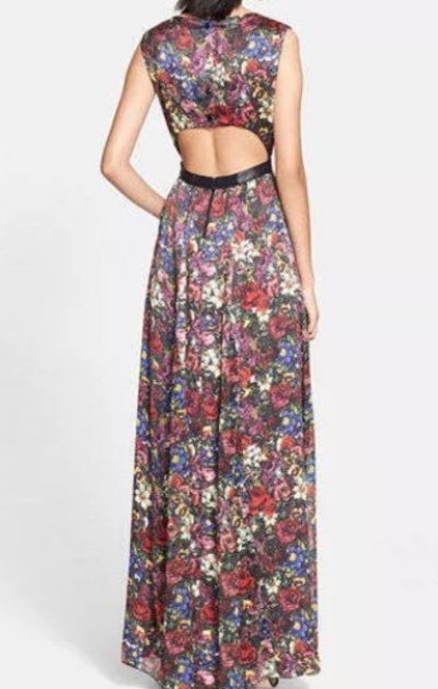 画像1: 【パリスヒルトン愛用】Alice+Olivia アリスアンドオリビア   Triss Floral Maxi Dress