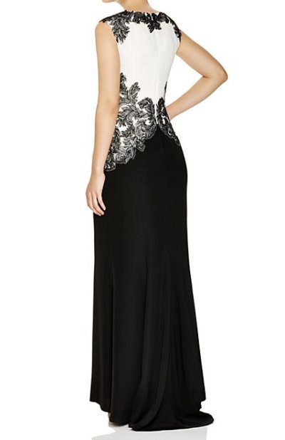 画像3: Tadashi Shoji      Embellished Colorblock Gown ブラック